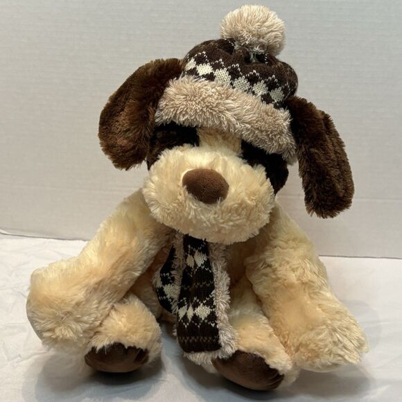 Hugfun Other - Hugfun International Kowloon Hong Kong Dog Plush Tan Brown Winter Hat Scarf 12"